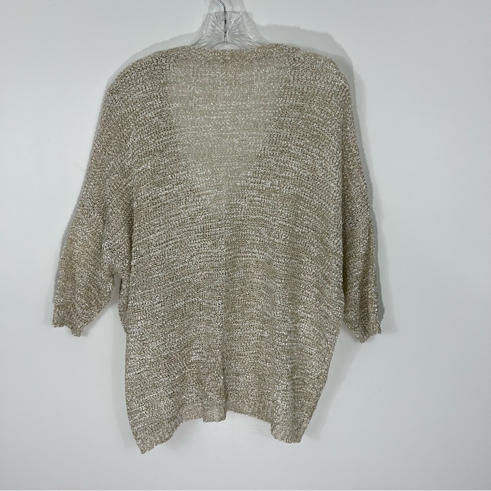 Raga Metallic Button Down Cardigan Sweater Beige Size Medium - Picture 7 of 7